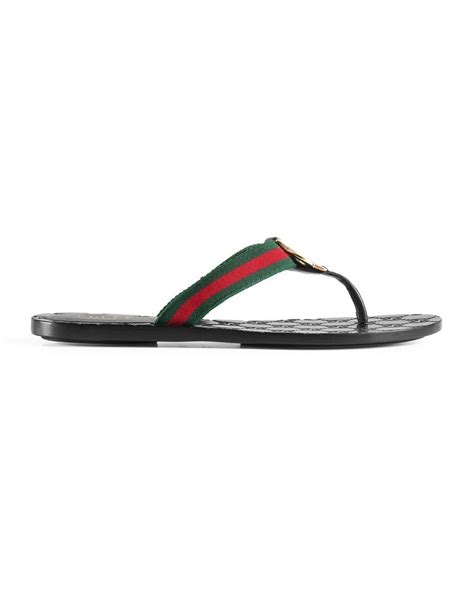 gucci kika canvas thong sandal|Gucci thongs flip flop.